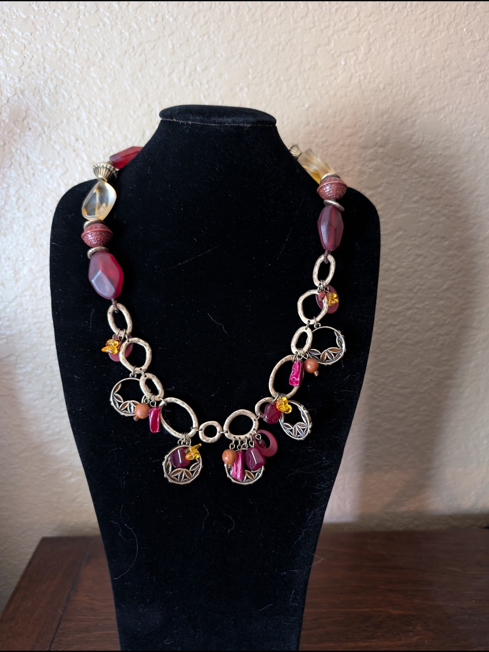 Coldwater Creek Necklace, Tones of Red and Gold- NWT